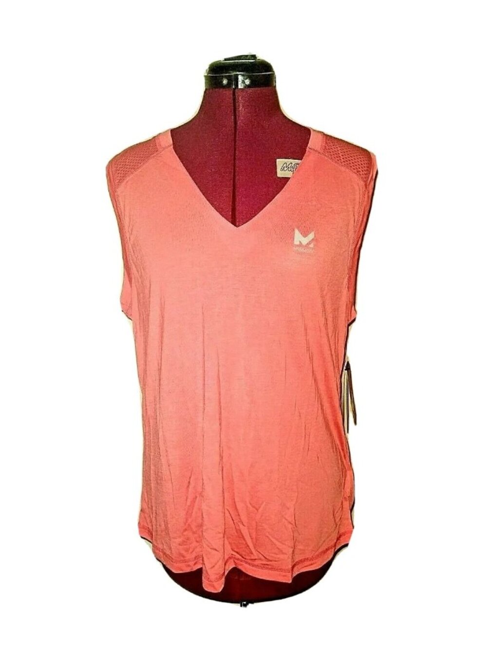 Mission Women’s Sleeveless Top XL Calypso Coral VaporActive Loose Fit Tank